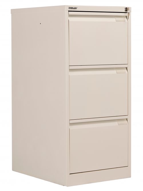 Bisley 3 Drawer Classic Steel Filing Cabinet - Chalk
