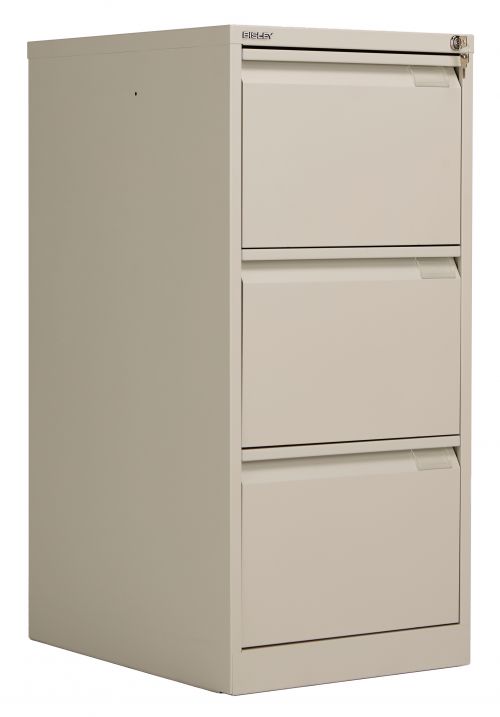 Bisley 3 Drawer Classic Steel Filing Cabinet - Goose Grey