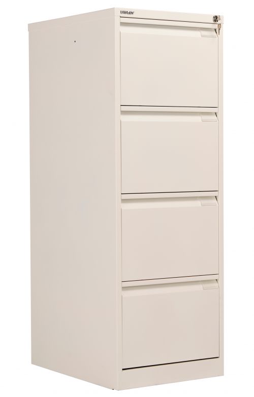 Bisley 4 Drawer Classic Steel Filing Cabinet - Chalk