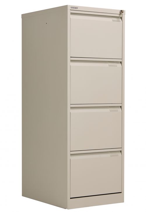 Bisley 4 Drawer Classic Steel Filing Cabinet - Goose Grey