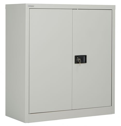 Bisley Steel Double Door Contract Cupboard inc. 1 Shelf - Goose Grey