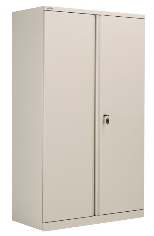 Bisley Essentials Steel Double Door 158.5 Cupboard - Goose Grey