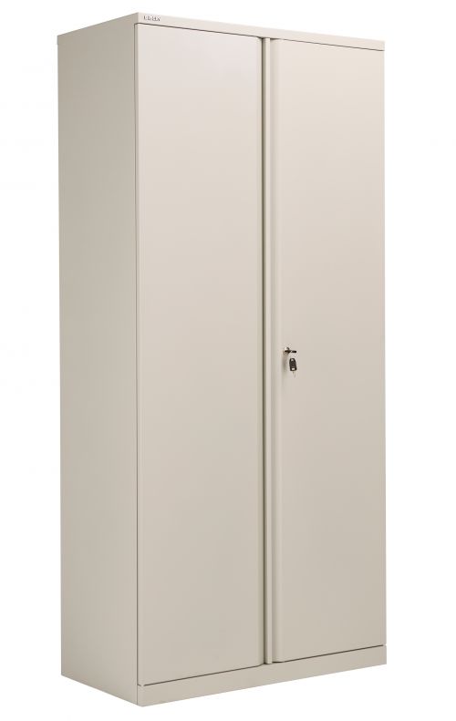 Bisley Essentials Steel Double Door 198.5 Cupboard - Goose Grey