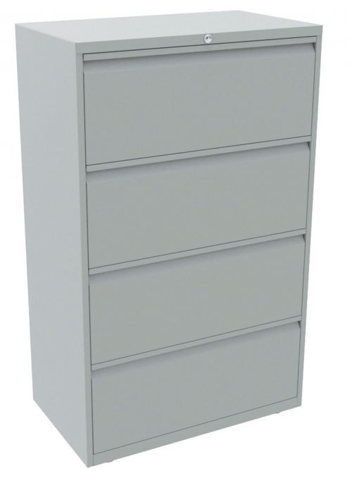 Bisley 4 Drawer Essentials Steel Side Filer - Light Grey