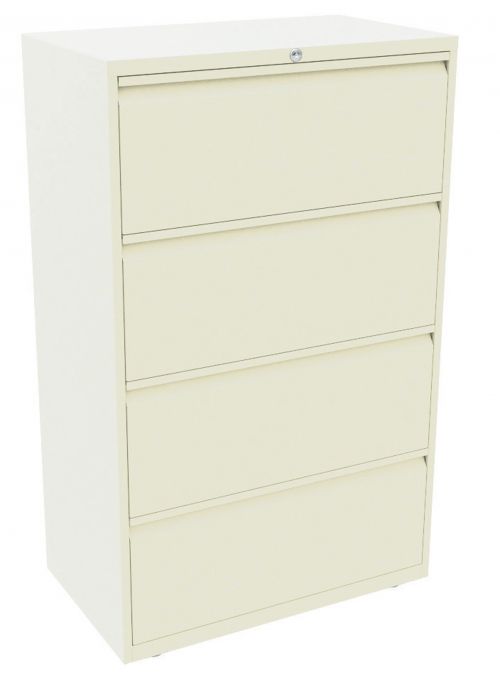 Bisley 4 Drawer Essentials Steel Side Filer - Chalk