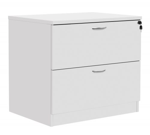 Fraction Plus Desk High Lateral Filing Cabinet - White