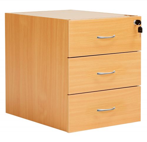 Fraction Plus 3 Drawer Fixed Pedestal - Beech