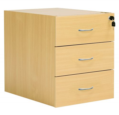 Fraction Plus 3 Drawer Fixed Pedestal - Nova Oak