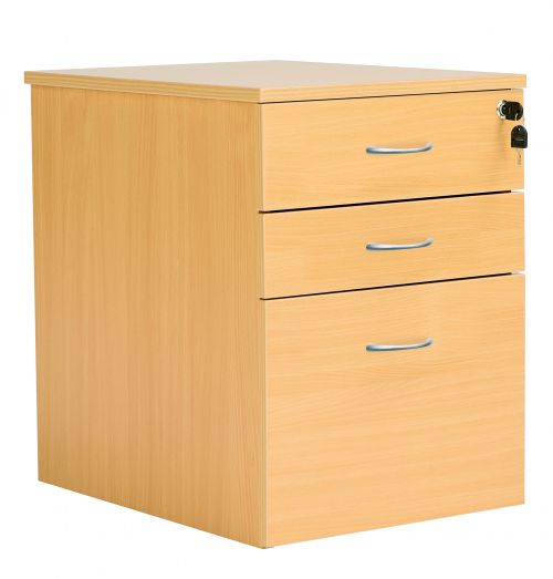 Fraction Plus 3 Drawer High Mobile Pedestal - Nova Oak