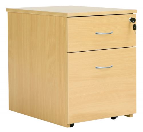 Fraction Plus 2 Drawer Low Mobile Pedestal - Nova Oak
