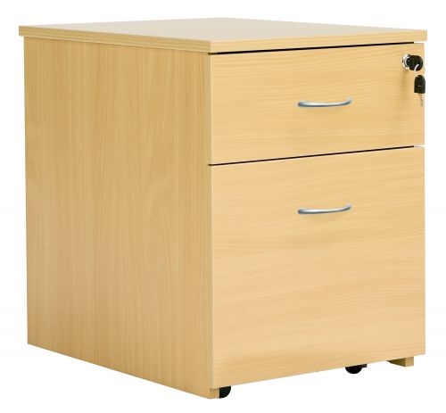 Fraction Plus 2 Drawer Low Mobile Pedestal - Nova Oak