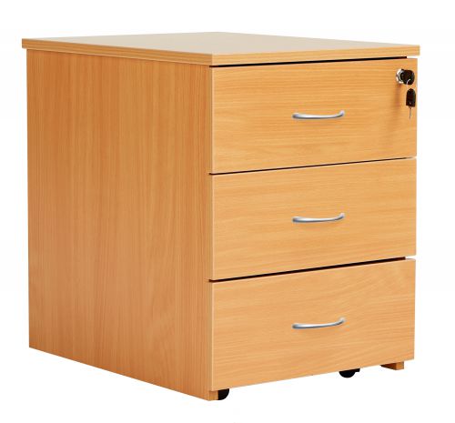 Fraction Plus 3 Drawer Low Mobile Pedestal - Beech