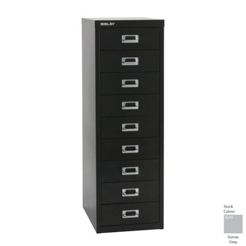 Bisley Multi-Drawer Cabinet 39 inches 9 Drawer Non-Locking Grey 39/9 H399NL-073