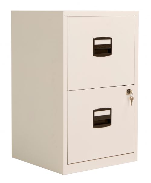 Bisley 2 Drawer A4 Home Filing Cabinet - Chalk