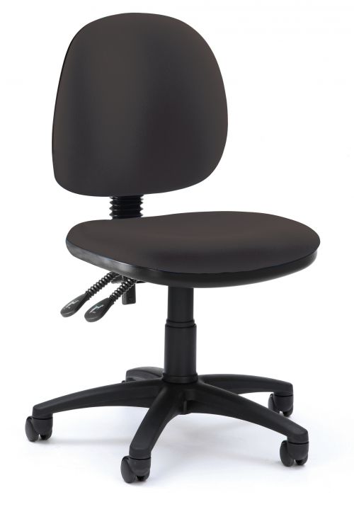 Pyramid Mid Back Operator Chair with Permanent Contact - Black