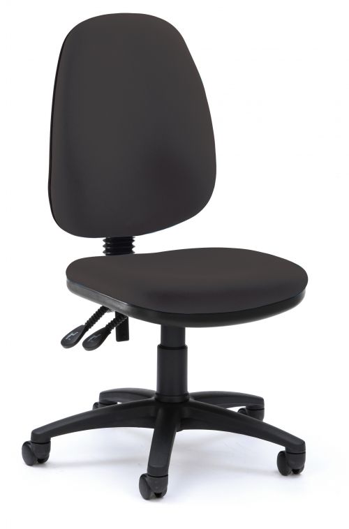 Pyramid High Back Operator Chair with Permanent Contact - Black