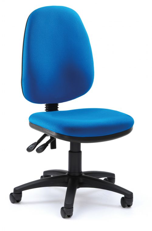 Pyramid High Back Operator Chair with Permanent Contact - Blue