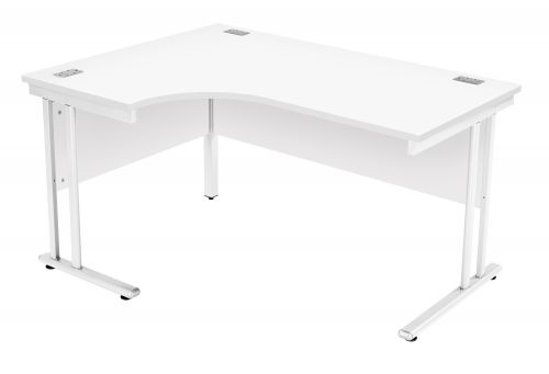 Fraction 2 Left Hand Core Workstation - White with White Frame