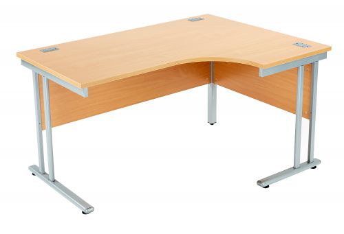 Fraction 2 Right Hand Core Workstation - Beech with Silver Frame