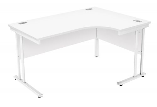 Fraction 2 Right Hand Core Workstation - White with White Frame