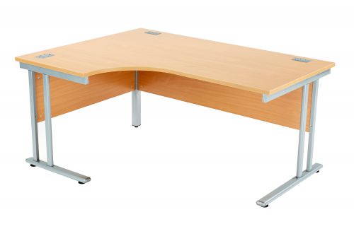 Fraction 2 Left Hand Core Workstation - Beech with Silver Frame