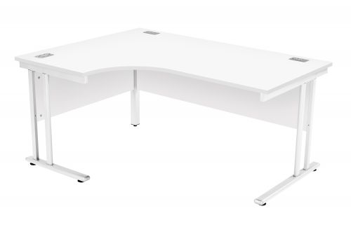 Fraction 2 Left Hand Core Workstation - White with White Frame