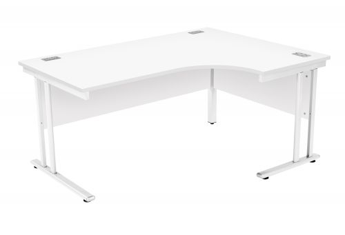 Fraction 2 Right Hand Core Workstation - White with White Frame