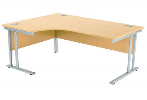 Fraction 2 Left Hand Core Workstation - Nova Oak with Silver Frame
