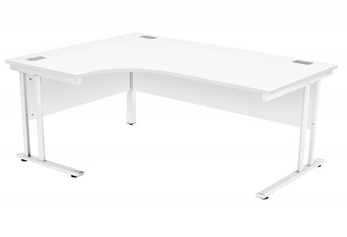 Fraction 2 Left Hand Core Workstation - White with White Frame