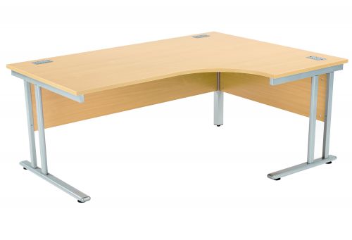 Fraction 2 Right Hand Core Workstation - Nova Oak with Silver Frame