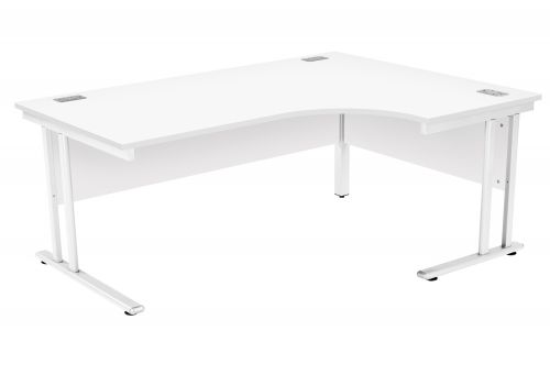 Fraction 2 Right Hand Core Workstation - White with White Frame