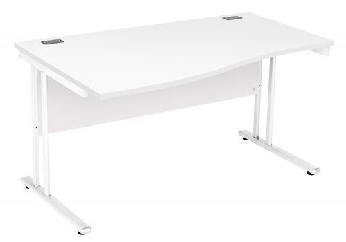 Fraction 2 Left Hand Wave Workstation - White with White Frame