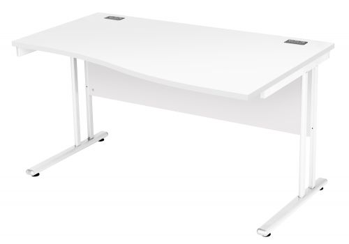 Fraction 2 Right Hand Wave Workstation - White with White Frame