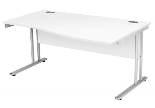 Fraction 2 Right Hand Wave Workstation - White with Silver Frame