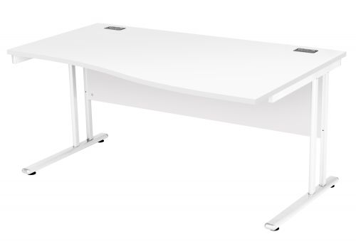 Fraction 2 Right Hand Wave Workstation - White with White Frame