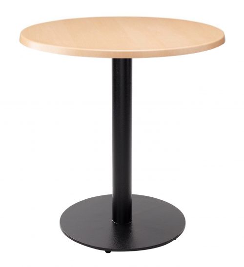 Forza Round Dining Table - Beech with Black Column