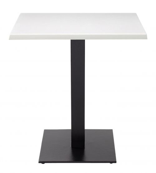 Forza Square Dining Table - White with Black Column