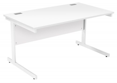 Fraction Plus Rectangular Workstation - White with White Frame