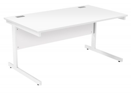 Fraction Plus Rectangular Workstation - White with White Frame