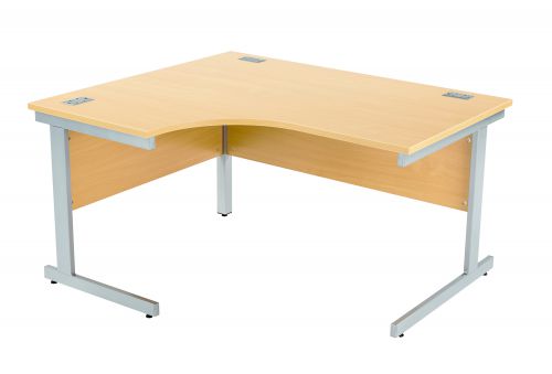 Fraction Plus Left Hand Core Workstation - Nova Oak with Silver Frame