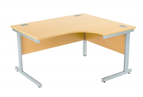 Fraction Plus Right Hand Core Workstation - Nova Oak with Silver Frame