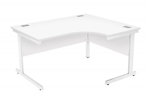 Fraction Plus Right Hand Core Workstation - White with White Frame