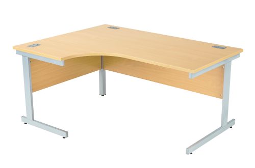 Fraction Plus Left Hand Core Workstation - Nova Oak with Silver Frame