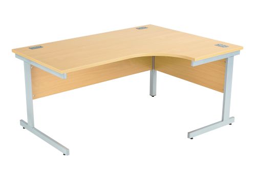 Fraction Plus Right Hand Core Workstation - Nova Oak with Silver Frame
