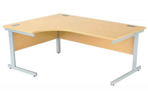 Fraction Plus Left Hand Core Workstation - Nova Oak with Silver Frame