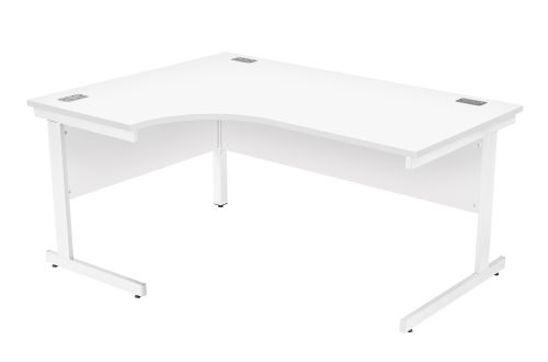 Fraction Plus Left Hand Core Workstation - White with White Frame
