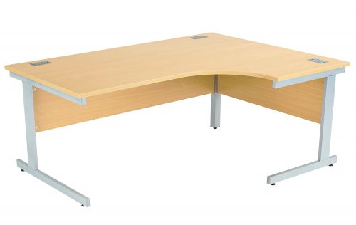 Fraction Plus Right Hand Core Workstation - Nova Oak with Silver Frame