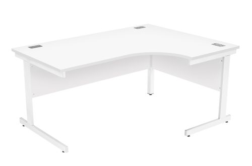 Fraction Plus Right Hand Core Workstation - White with White Frame