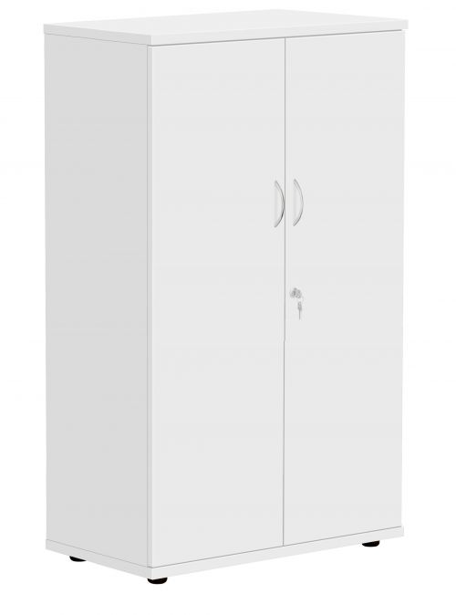 Fraction Plus Double Door Cupboard inc. 2 Shelves - White