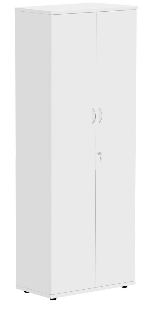 Fraction Plus Double Door Cupboard inc. 4 Shelves - White